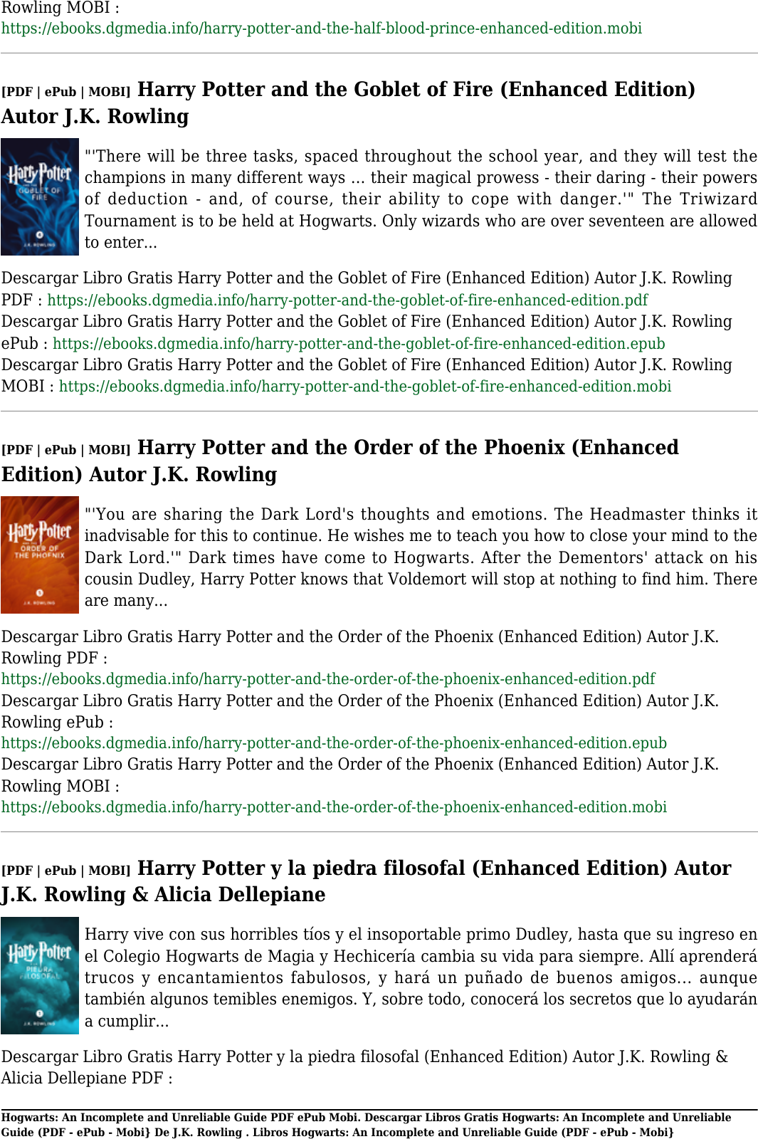 Page 7 of 11 - Descargar Libro Gratis Hogwarts: An In And Unreliable Guide AUTHORT J.K. Rowling(PDF - EPub Mobi} Libros Hogwarts- (PDF E Pub De