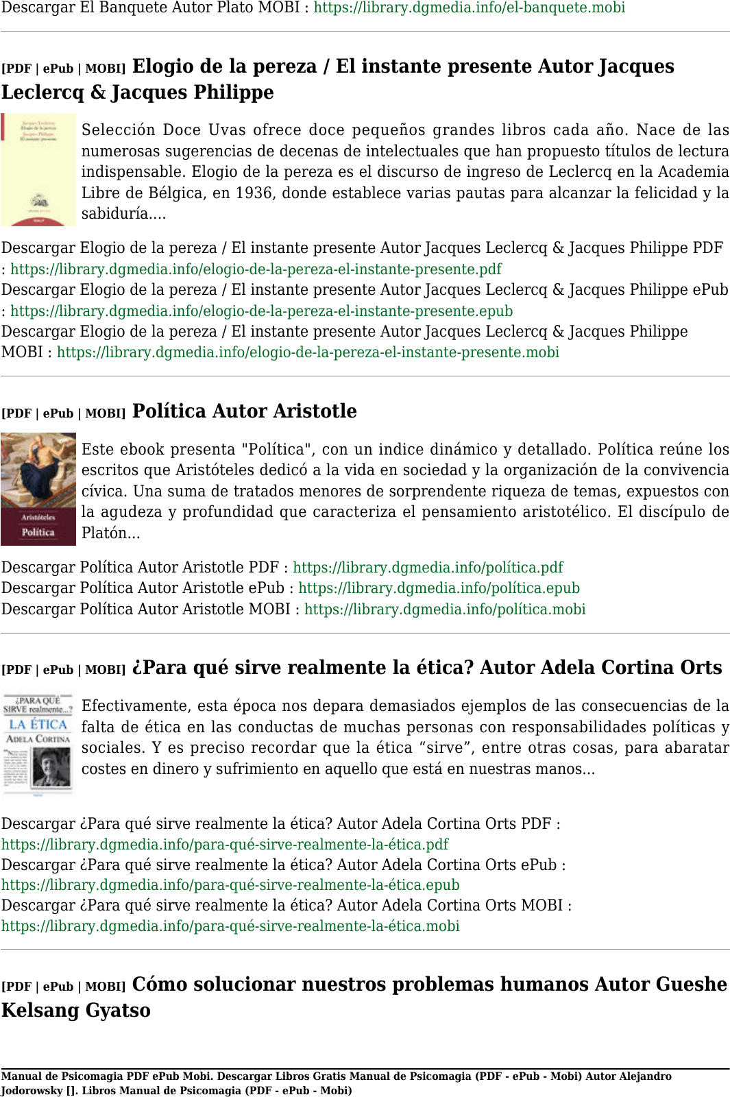 Page 9 of 10 - Descargar Libros Gratis Manual De Psicomagia (PDF - EPub Mobi) Autor Alejandro Jodorowsky E Pub Por