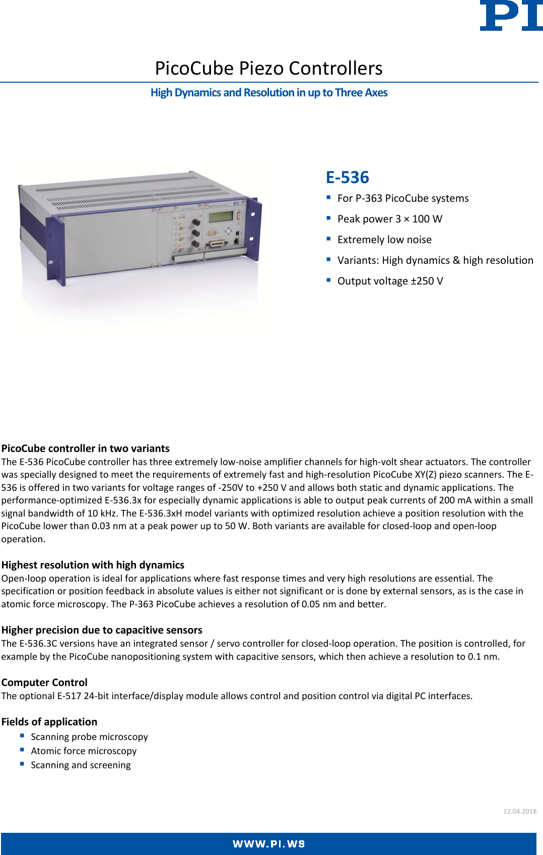 Page 1 of 4 - E-536 Datasheet  E-536-Datasheet