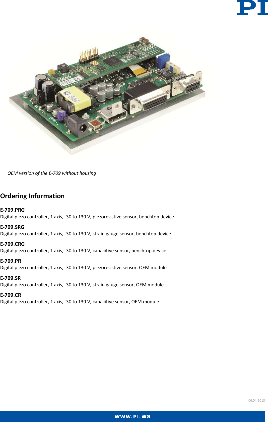 Page 5 of 5 - E-709 Datasheet  E-709-Datasheet