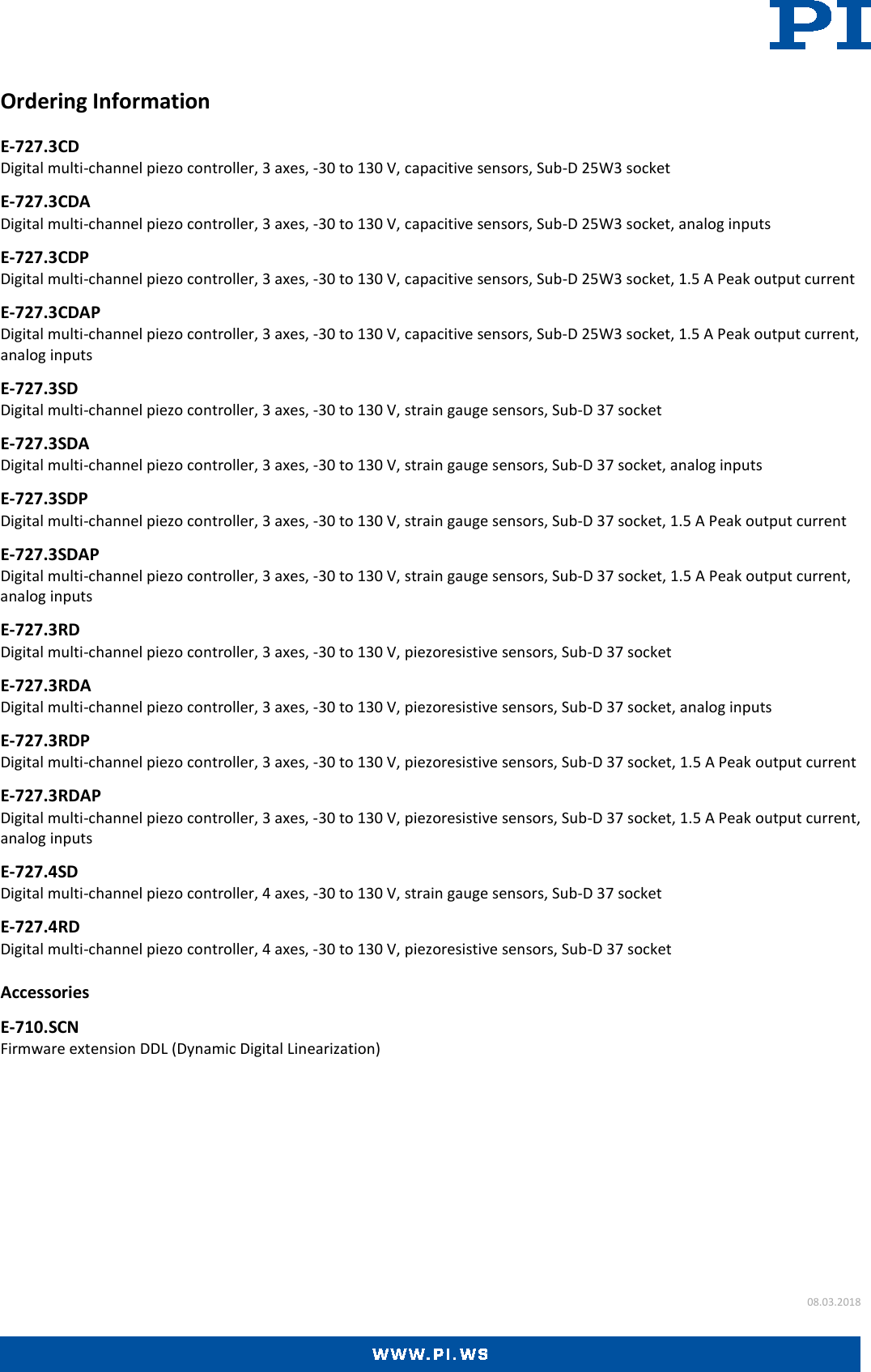 Page 8 of 8 - E-727.* • E-727.*P Datasheet  E-727.x AP-Datasheet