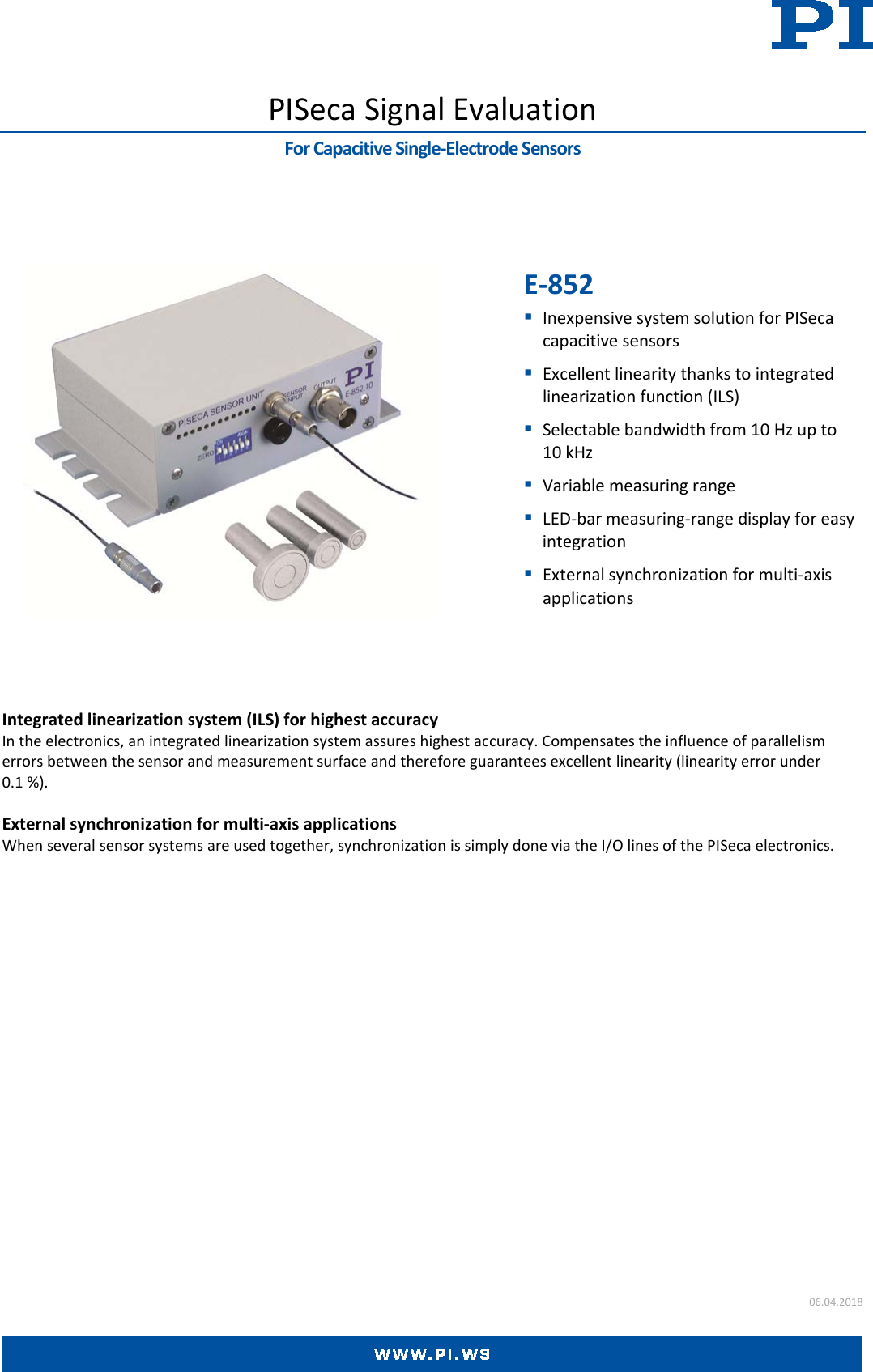 Page 1 of 4 - E-852 Datasheet  E-852-Datasheet