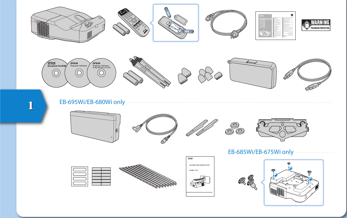 Page 2 of 12 - EPSON EB-695Wi/EB-685Wi/EB-680Wi/EB-675Wi Quick Start Guide EB-6xx_QSGi EB-6xx QSGi