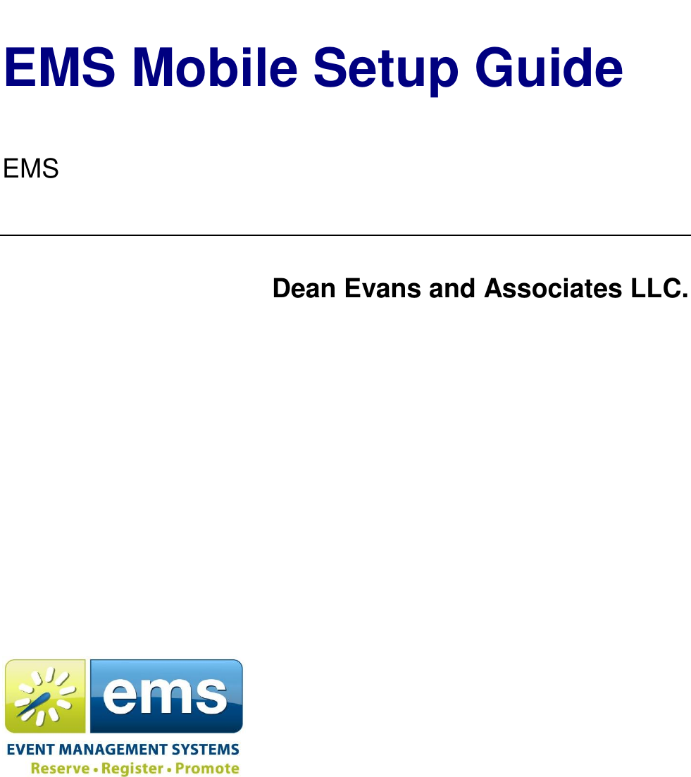 Page 1 of 11 - EMS Mobile Setup Guide