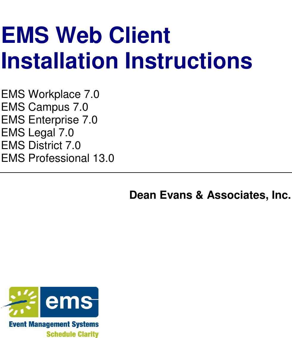 Page 1 of 7 - EMS Web Client Installation Instructions Guide