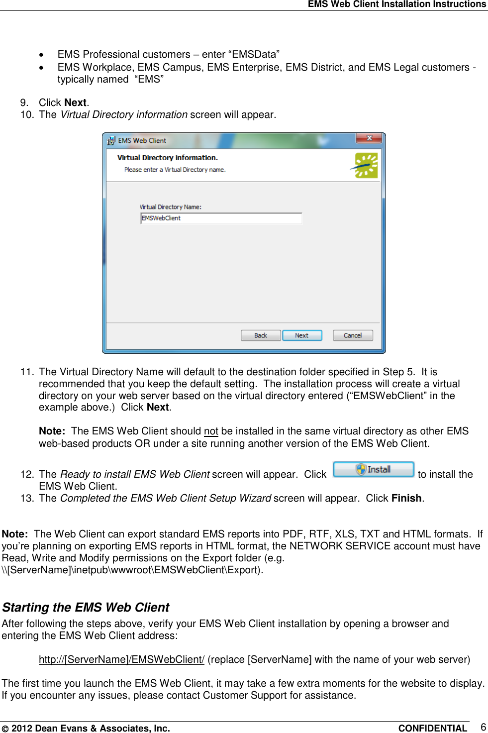 Page 6 of 7 - EMS Web Client Installation Instructions Guide
