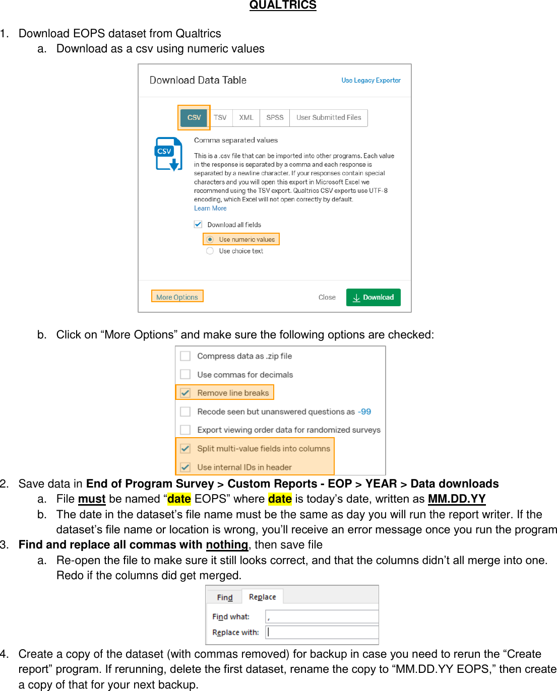 Page 2 of 6 - EOP Report Generation Instructions