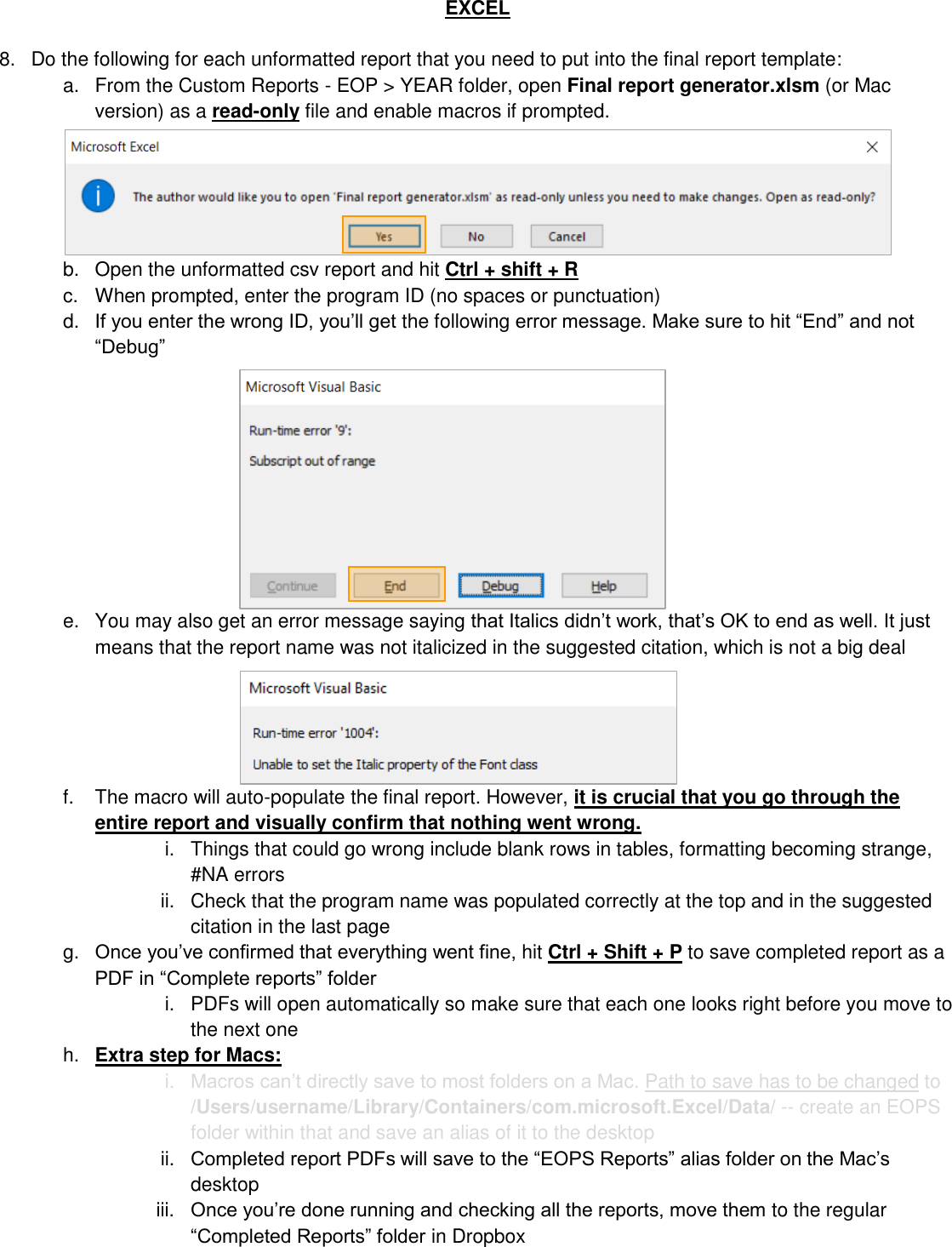 Page 5 of 6 - EOP Report Generation Instructions