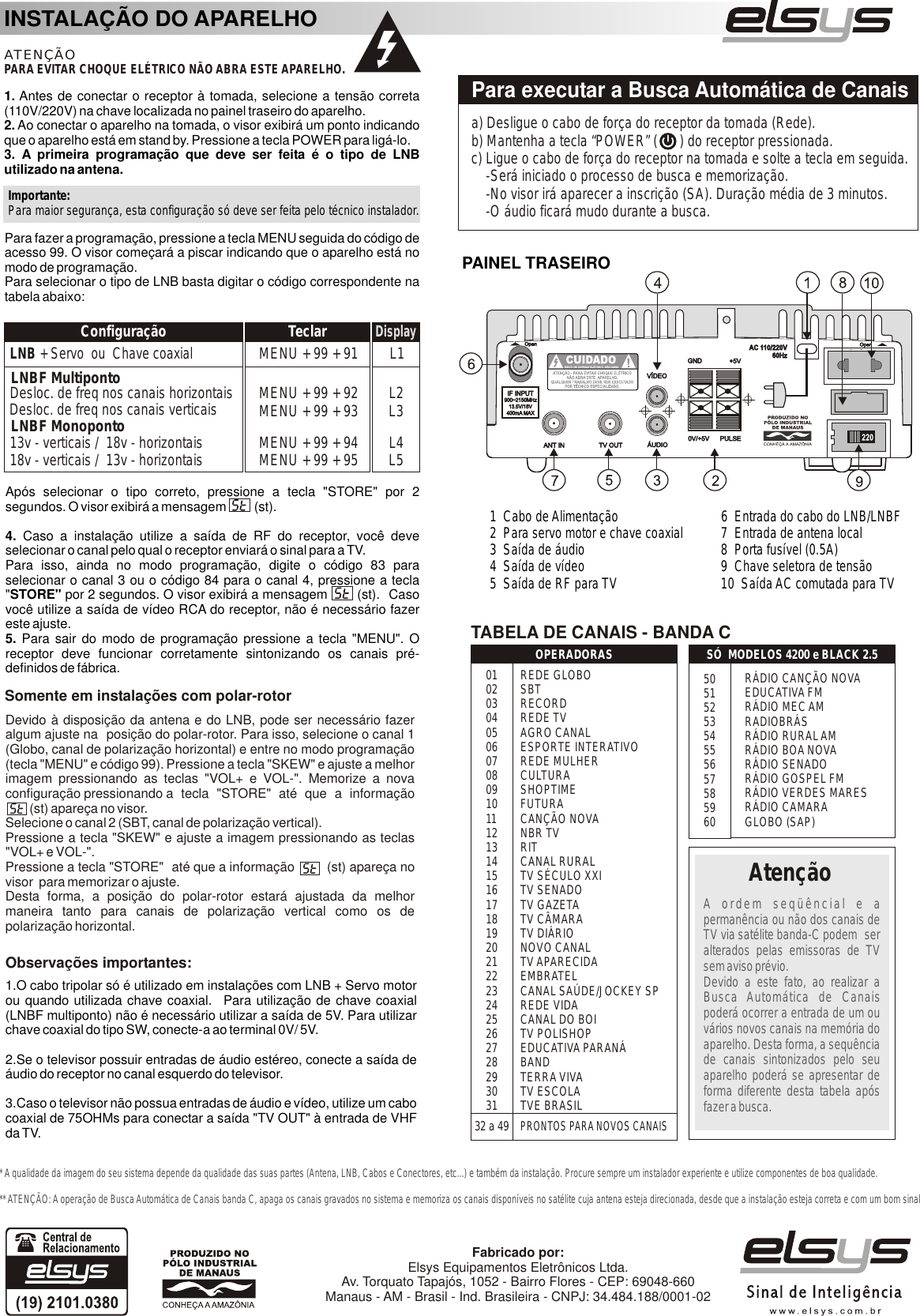 Manual_Vision_4000_Versão Elsys 4200 (receptor Banda C Linha 4000) Cópia