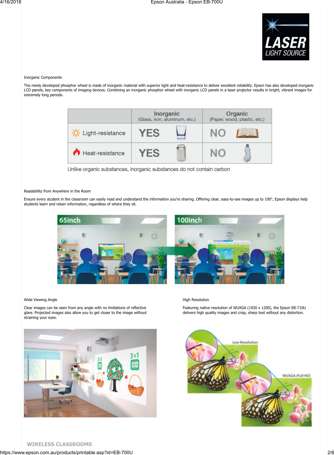 Page 2 of 6 - Epson-Australia-Epson-EB-700U