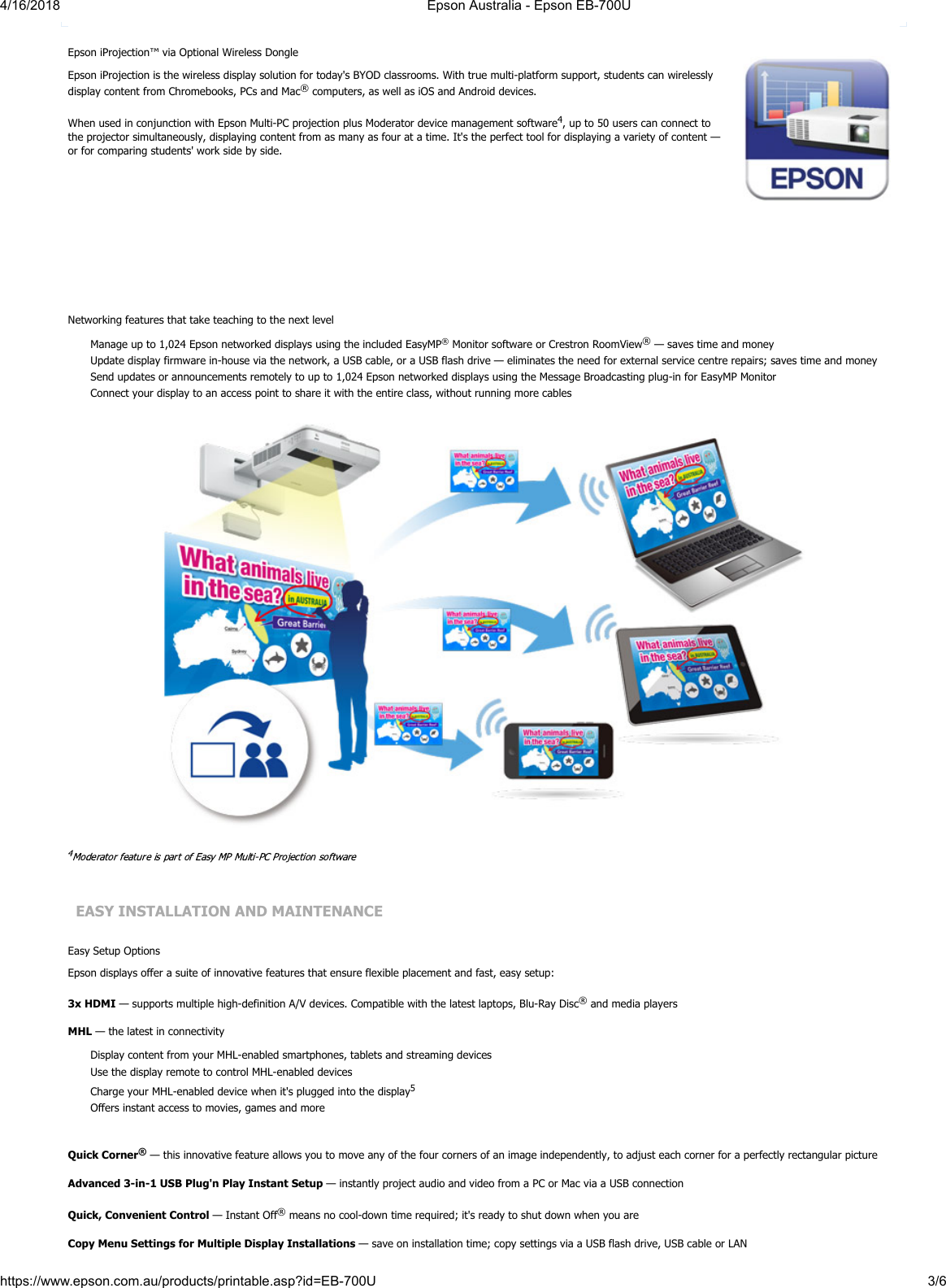 Page 3 of 6 - Epson-Australia-Epson-EB-700U