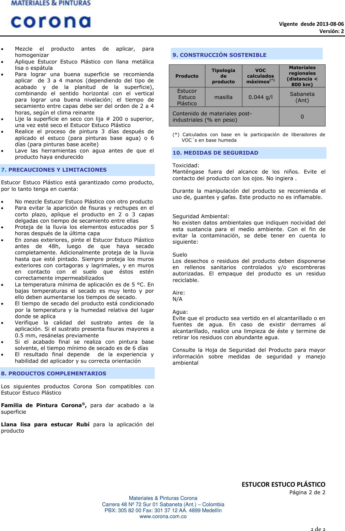 Page 2 of 2 - 1 Estucor-estuco-plastico-blanco-ficha-tecnica-318001001