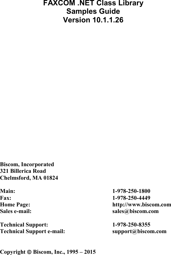 Page 1 of 10 - FAXCOM FAXCOMLib Samples Guide