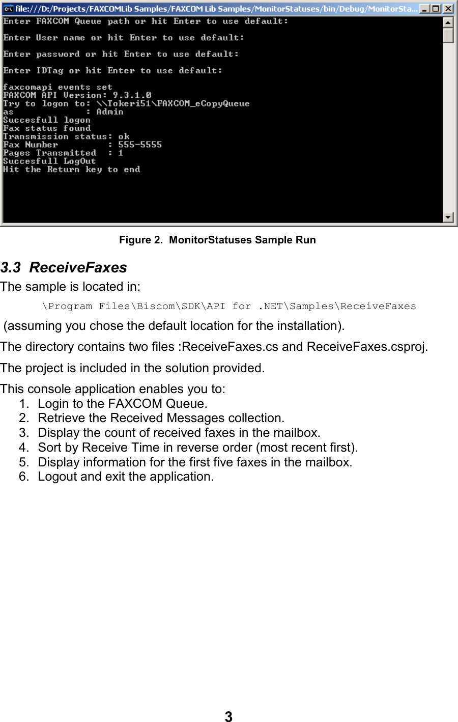 Page 6 of 10 - FAXCOM FAXCOMLib Samples Guide