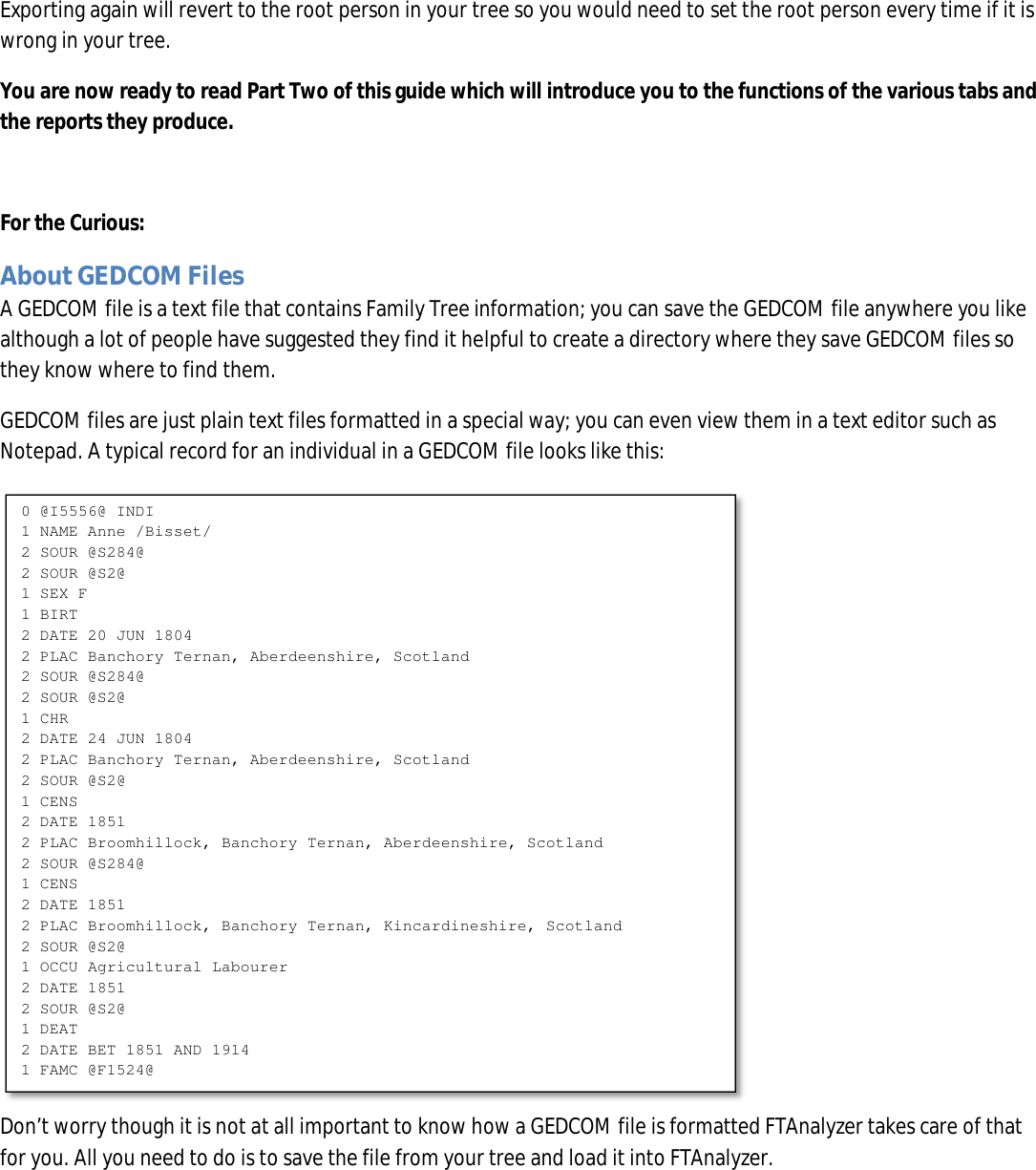 Page 6 of 6 - Family Tree Analyzer Guide Part 1 - Installation And Loading GEDCOMx GEDCOM