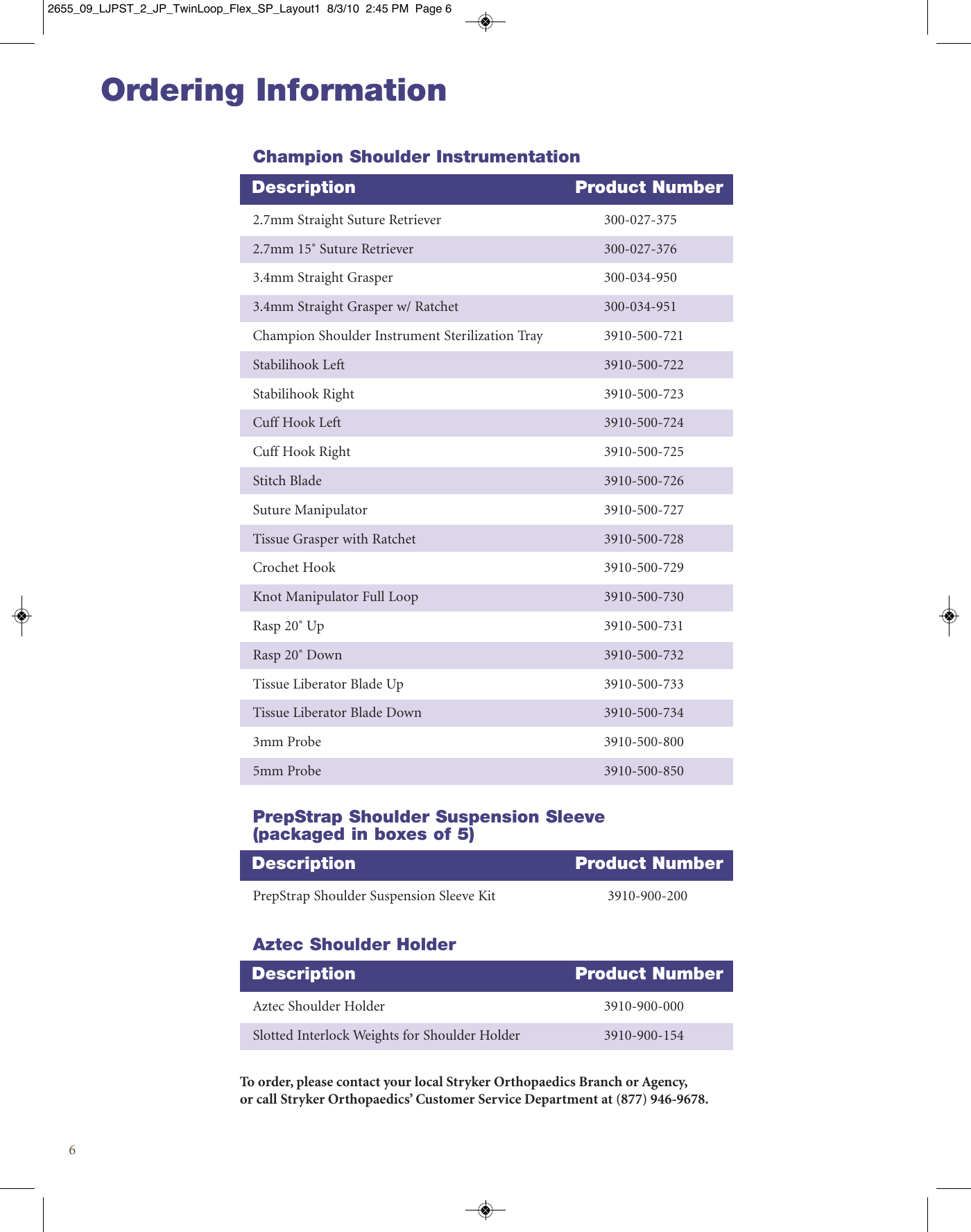 Page 6 of 8 - Stryker Brochure - Plastic Coil  Flex Instability Surgical Technique