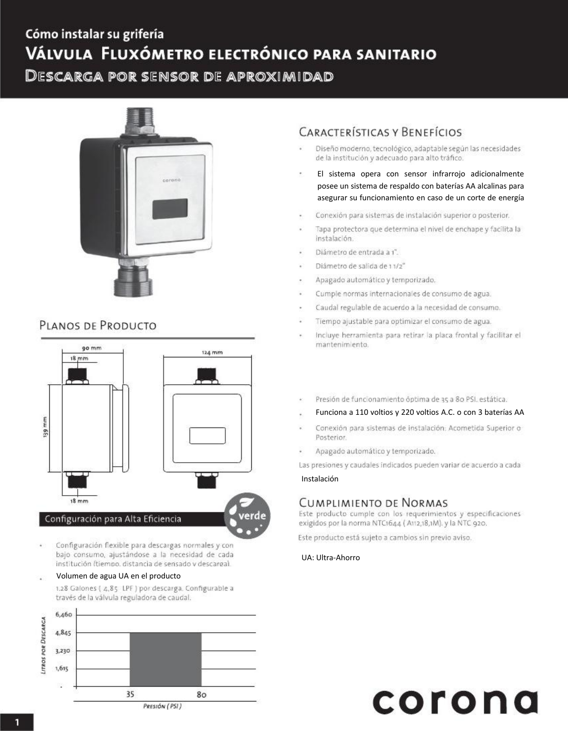 Page 1 of 7 - Fluxometro-electronico-sanitario-ua-ficha-tecnica-1