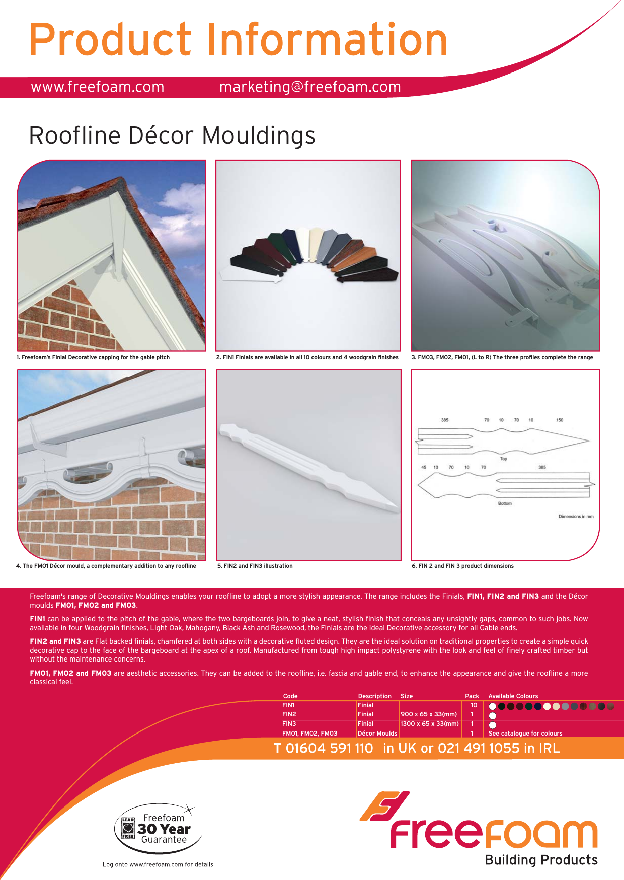 Page 1 of 2 - Prod Info - Roofline Decor Mouldings Update  Freefoam Sheet