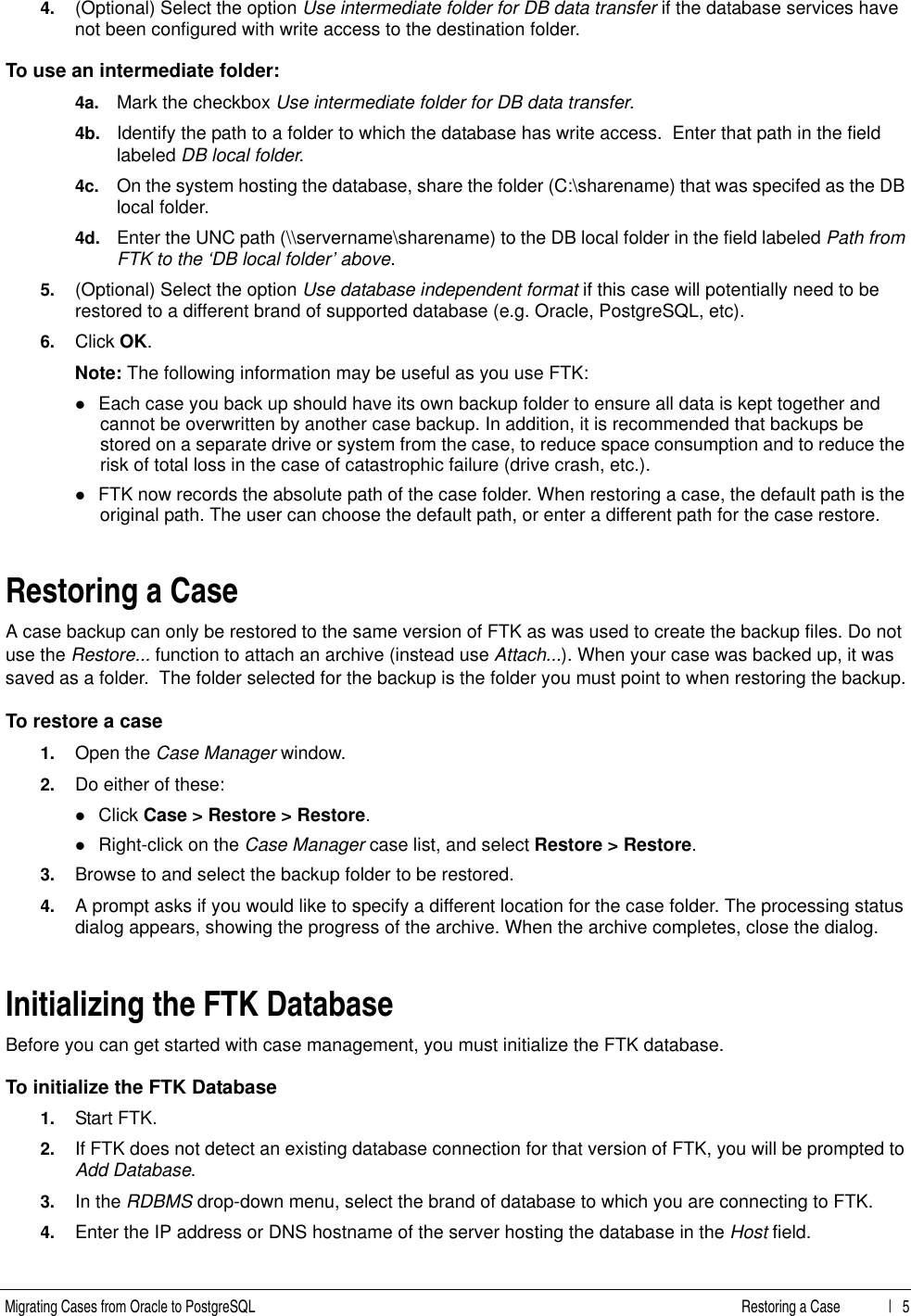Page 5 of 10 - Migrating_Cases_to Postgresql  FTK 4.0.1 Migrating