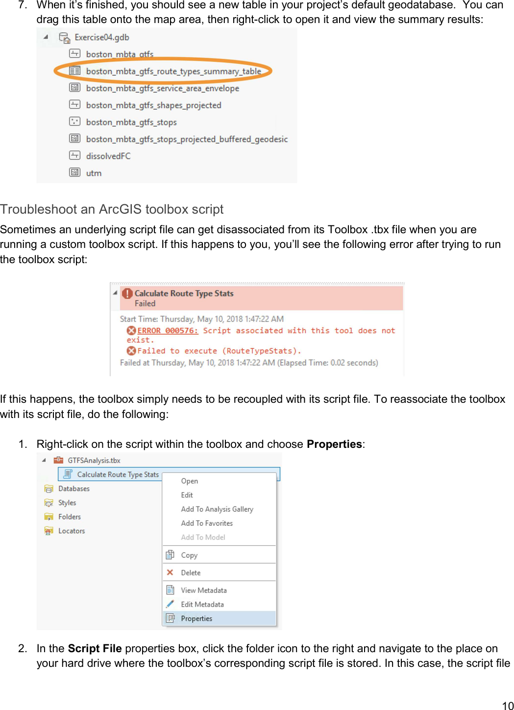 Page 10 of 11 - Exercise 04 - Python Script GTFS Analysis Scripts Instructions