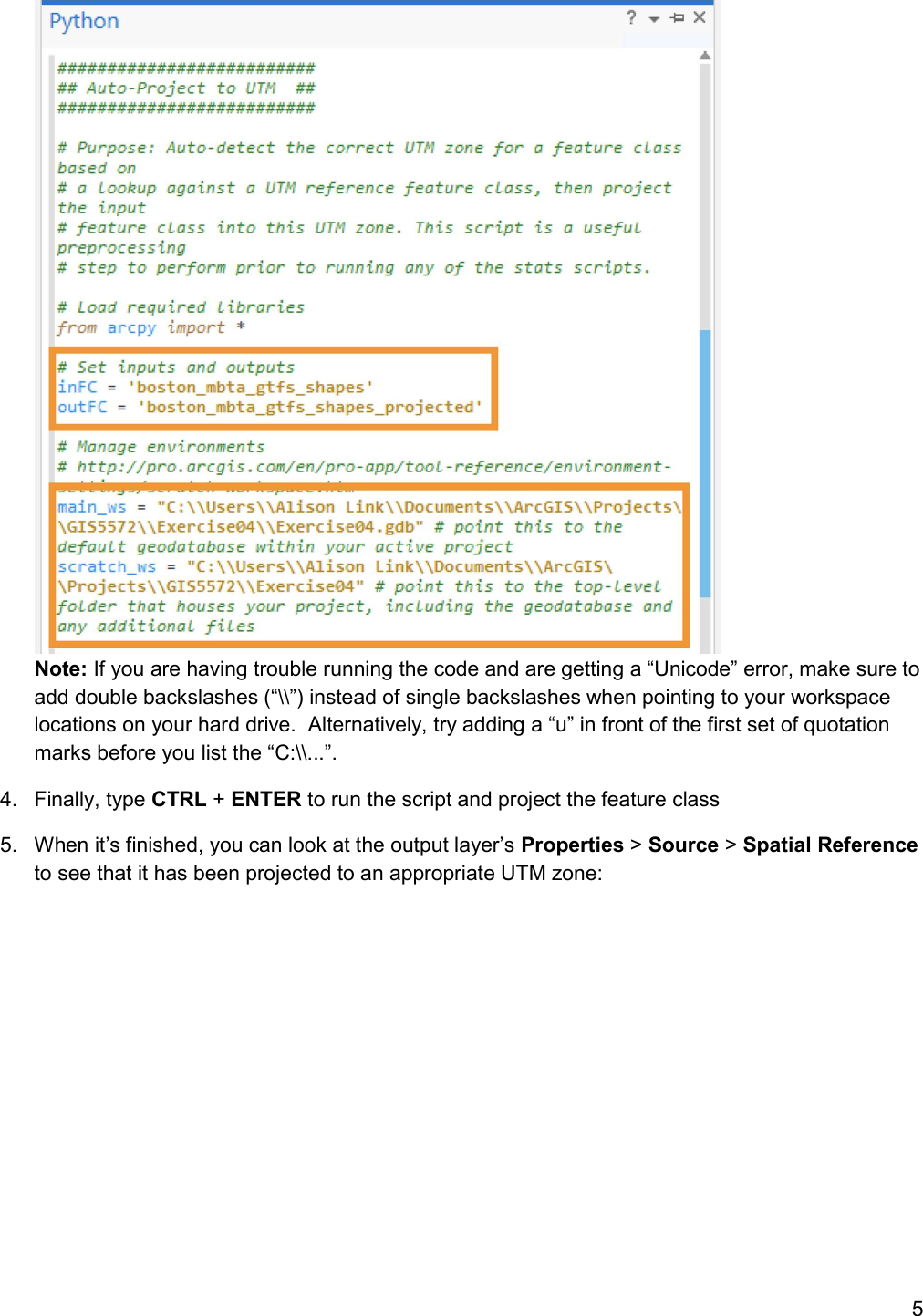 Page 5 of 11 - Exercise 04 - Python Script GTFS Analysis Scripts Instructions