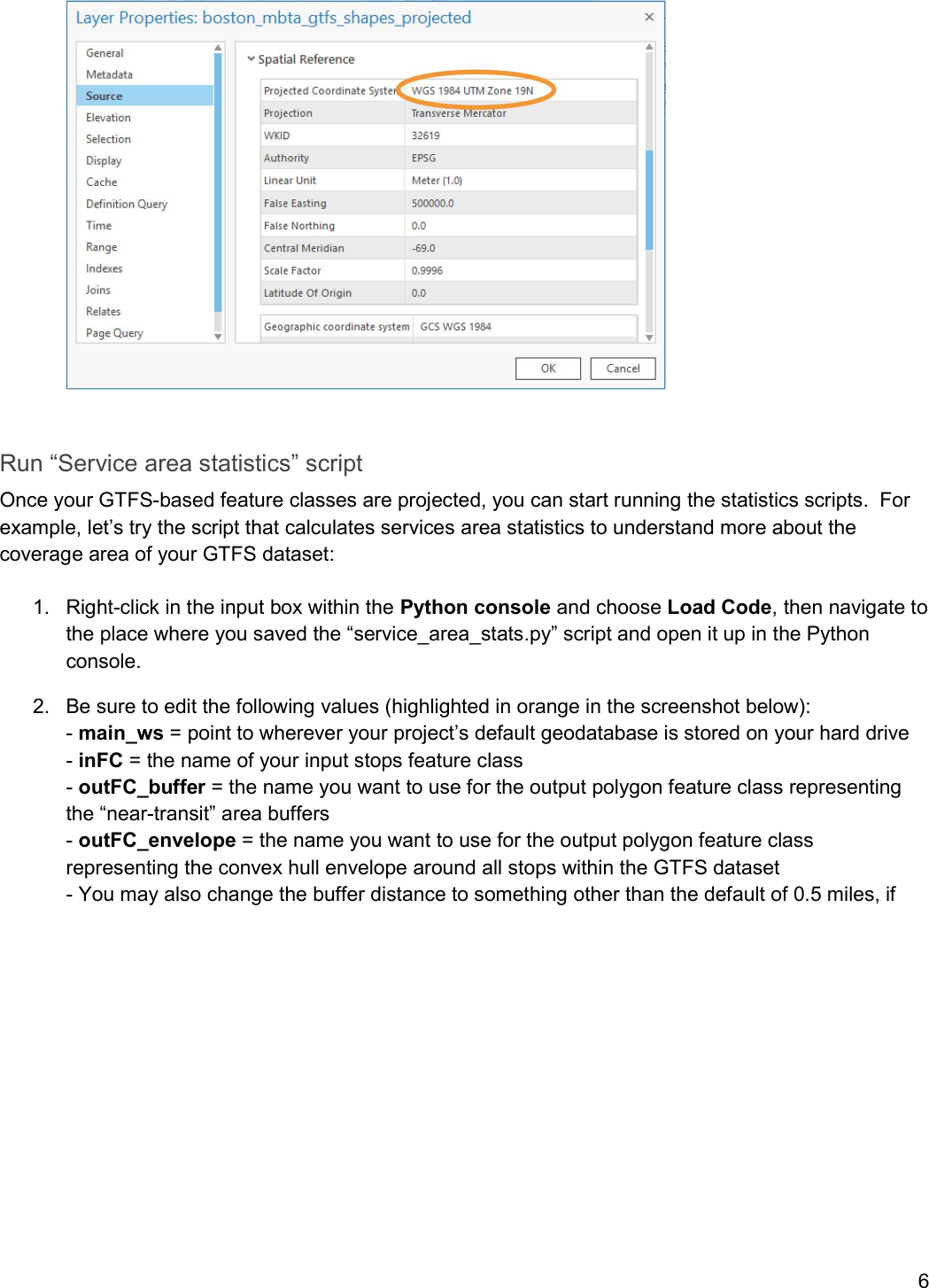 Page 6 of 11 - Exercise 04 - Python Script GTFS Analysis Scripts Instructions