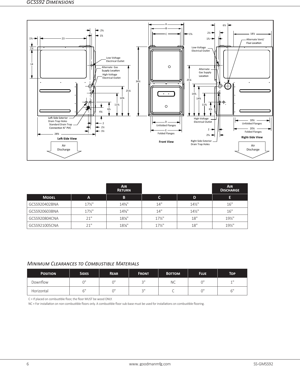 Page 6 of 12 - Goodman GMSS92 Specs