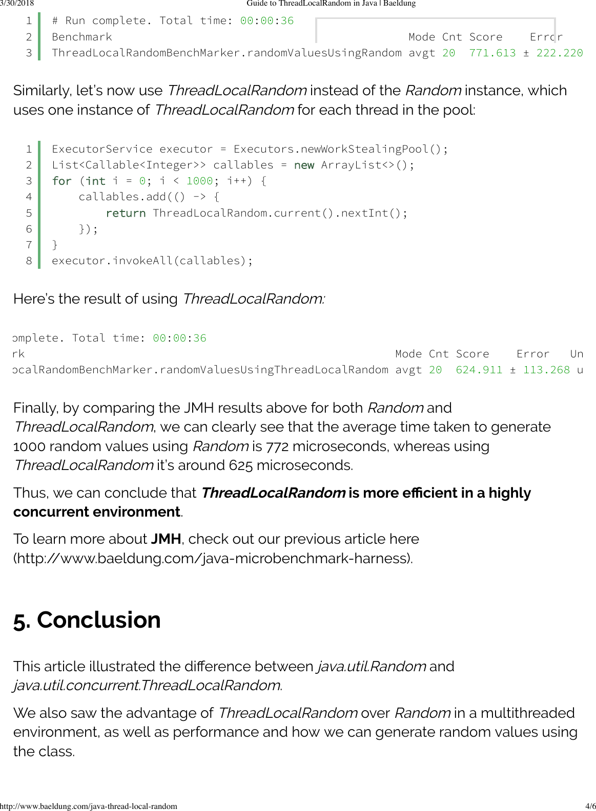 Page 4 of 4 - Guide To Thread Local Random In Java  Baeldung