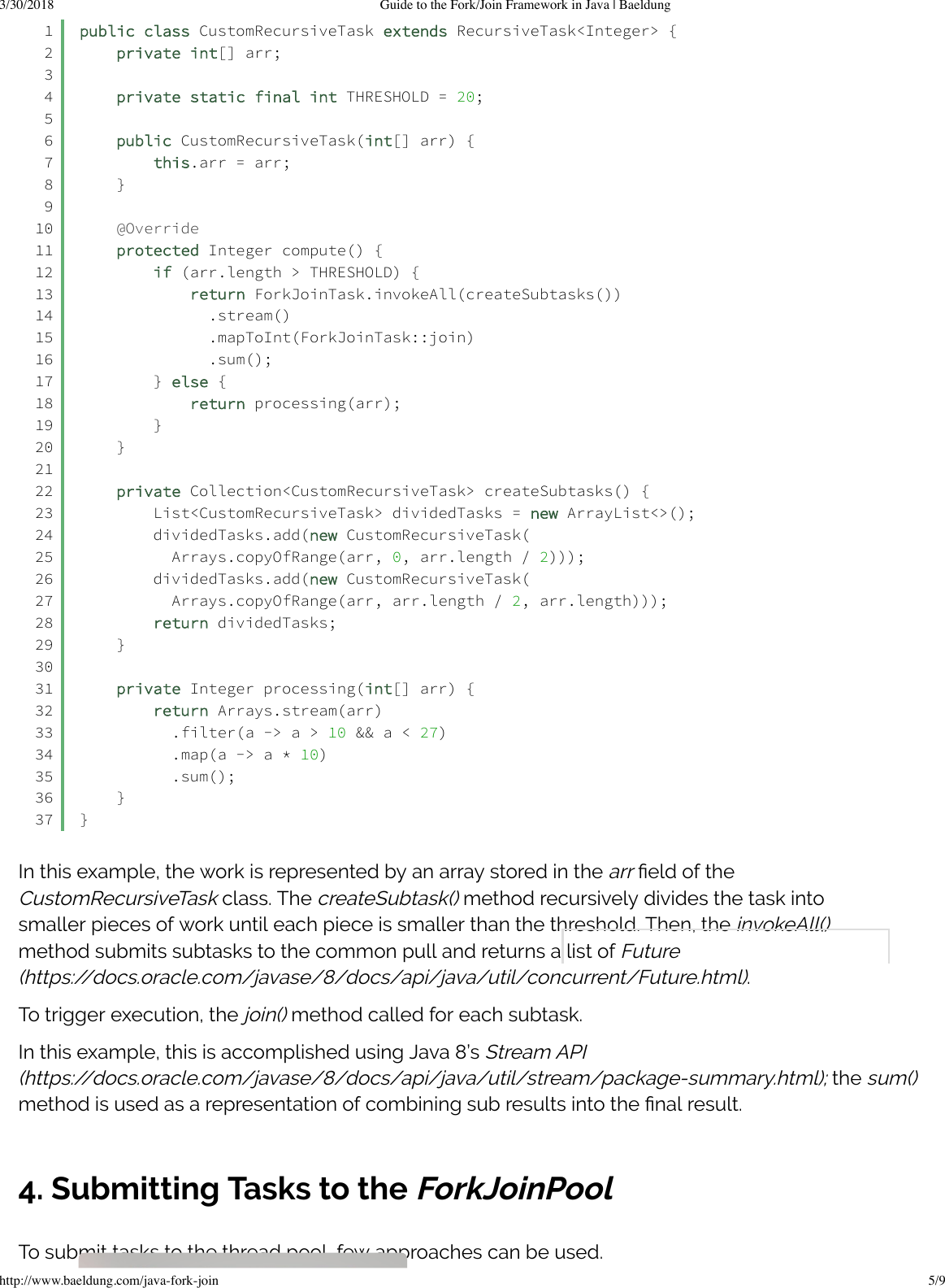 Page 5 of 6 - Guide To The Fork Join Framework In Java  Baeldung