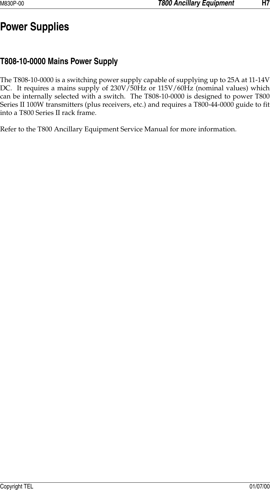 Page 7 of 8 - T800/T800 SERIES 2 MANUALS/Paging/M830P-00-1A0/H1-H8 H1-H8