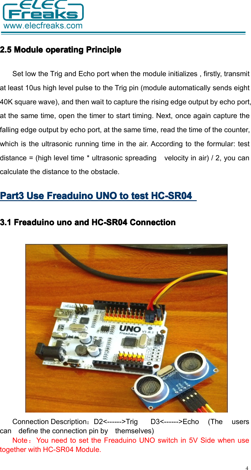 Page 4 of 6 - 超声波介绍 HC-SR04 Ultrasonic Module User Guide