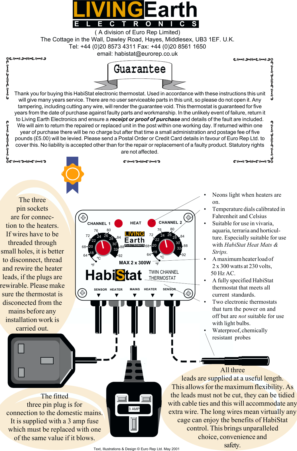 Page 2 of 2 - Twin  Habistat Channel Thermostat
