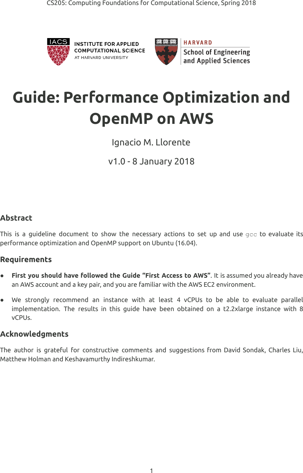 Harvard Cs205 Spring 2018 Guide Performance Optimization And Open