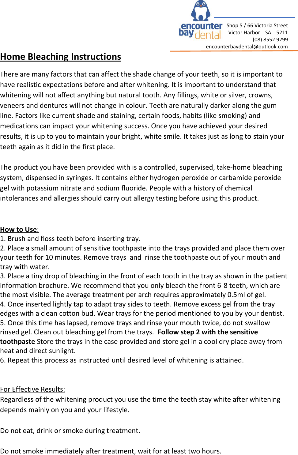 Page 1 of 2 - Home-Bleaching-Instructions