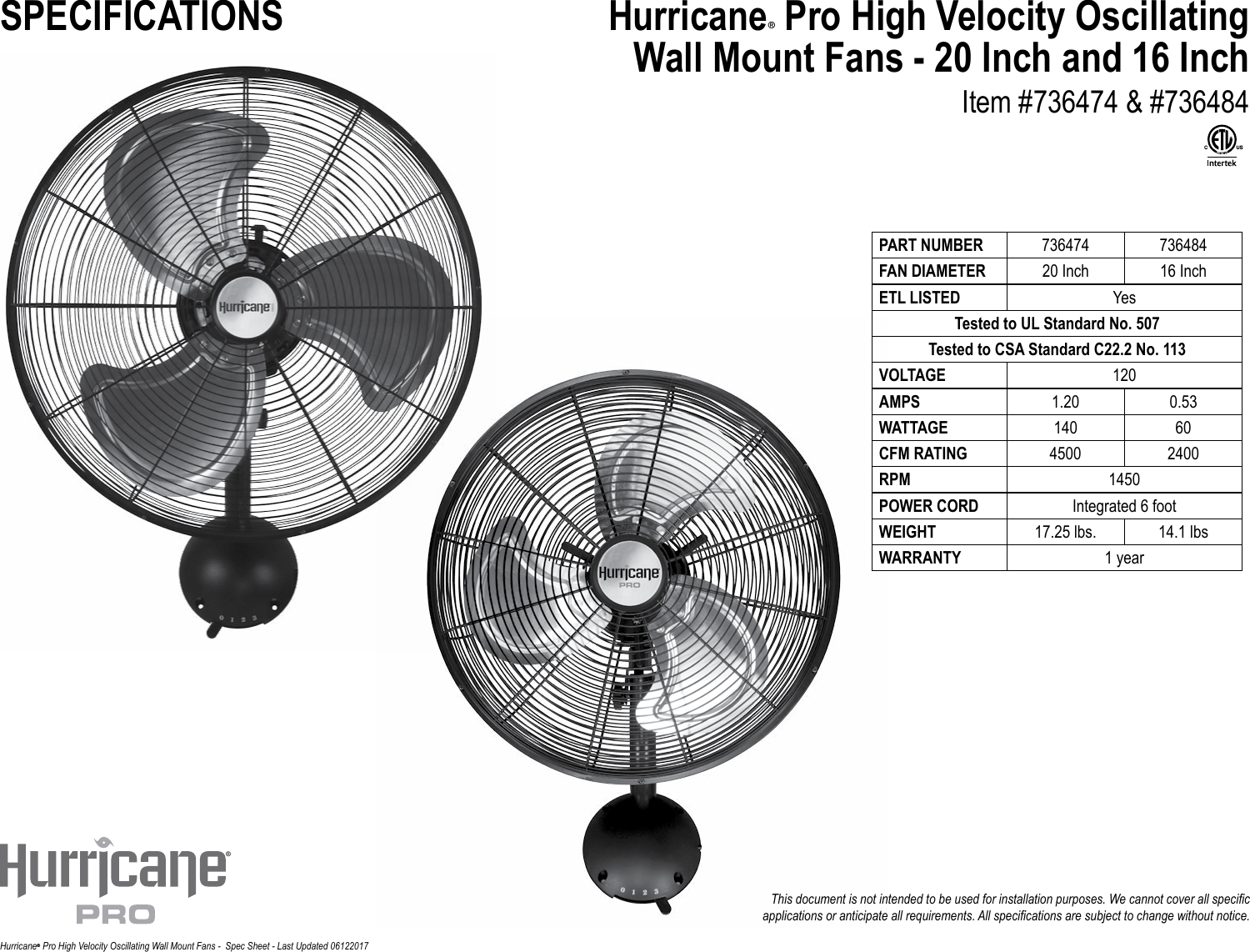 Page 1 of 1 - Hurricane-Pro-HV-Osc-WM Spec-Sheet