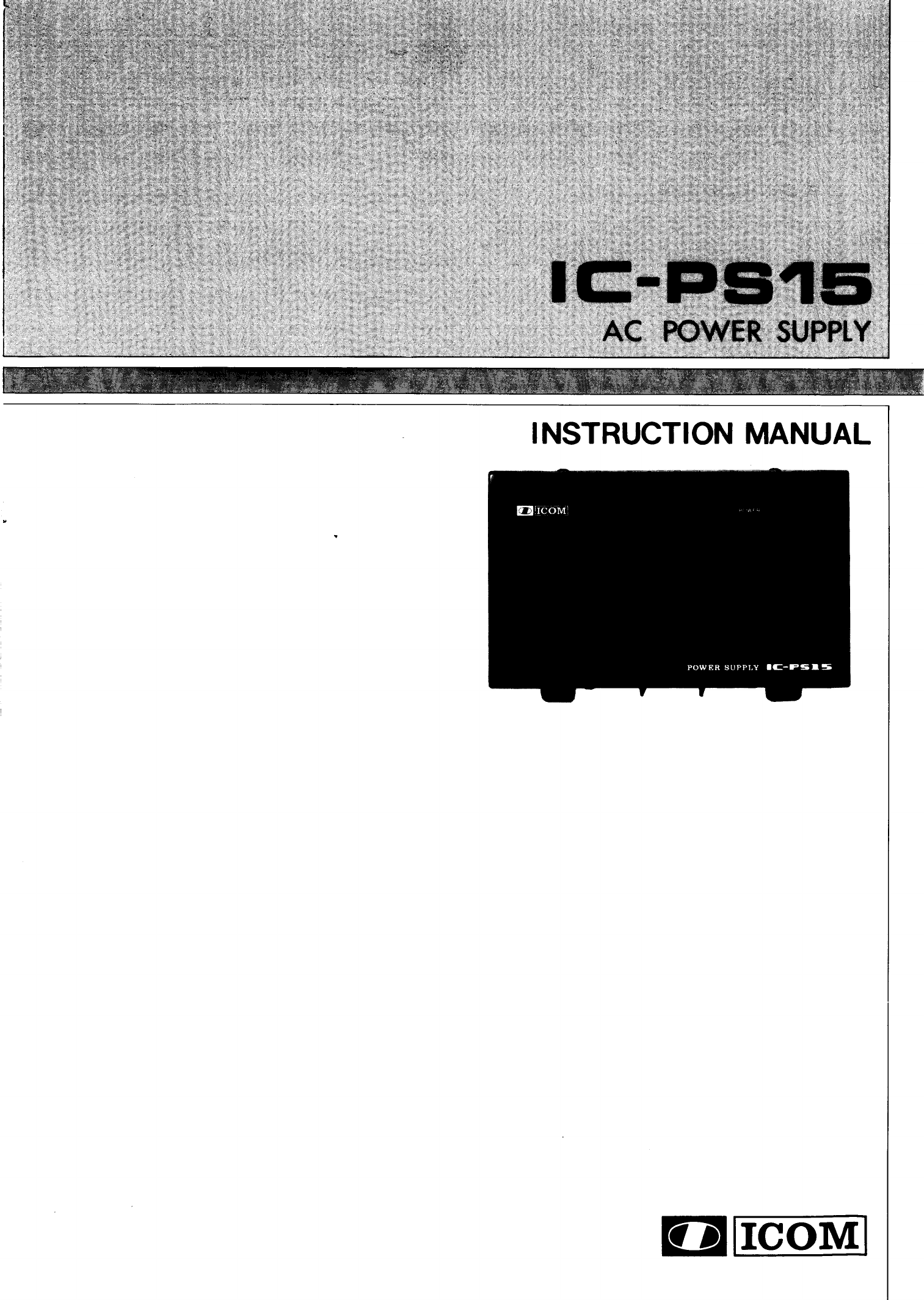 Page 1 of 4 - ICOM--IC-PS15-user-manual