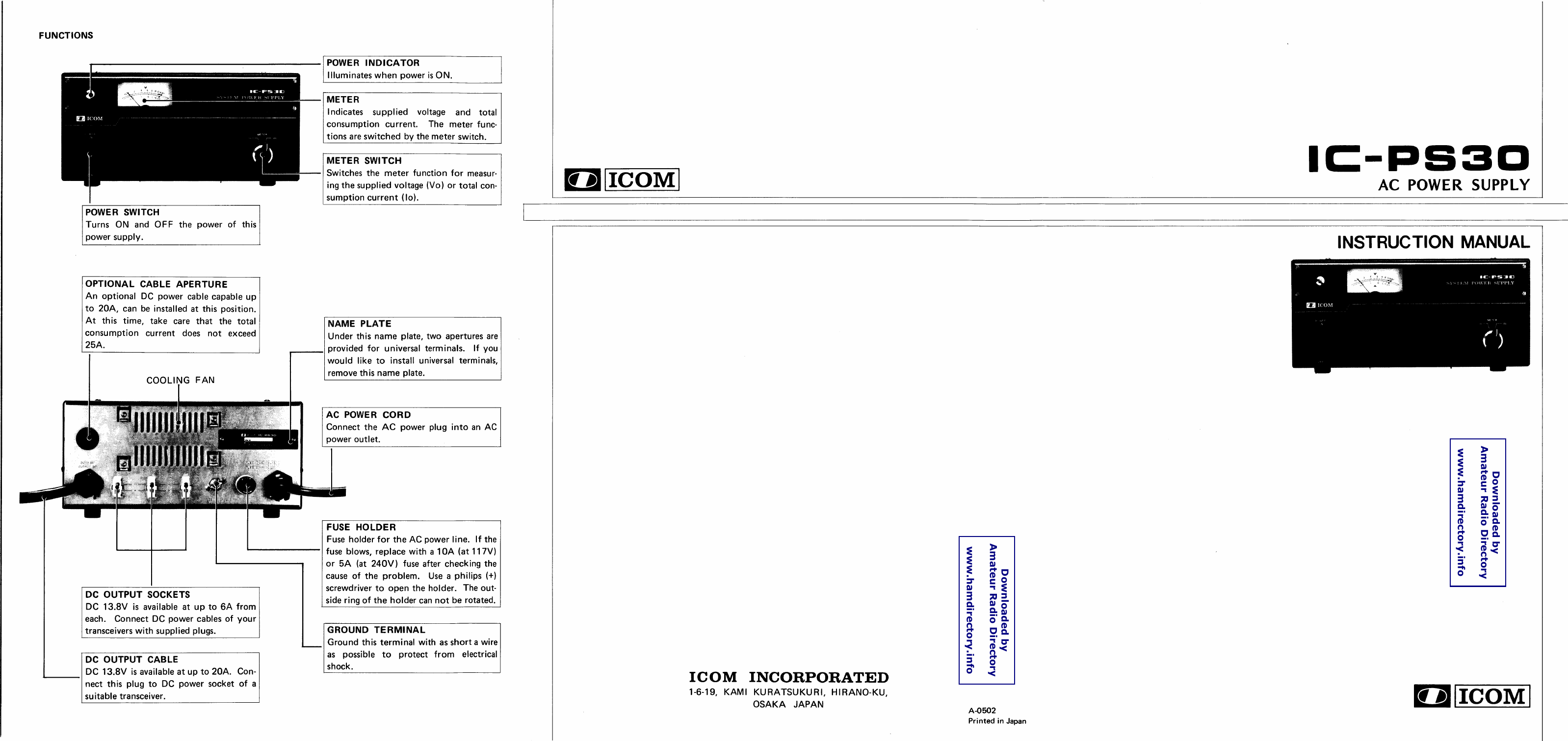 Page 1 of 2 - ICOM IC-PS30 - User Manual ICOM--PS-30-user-manual