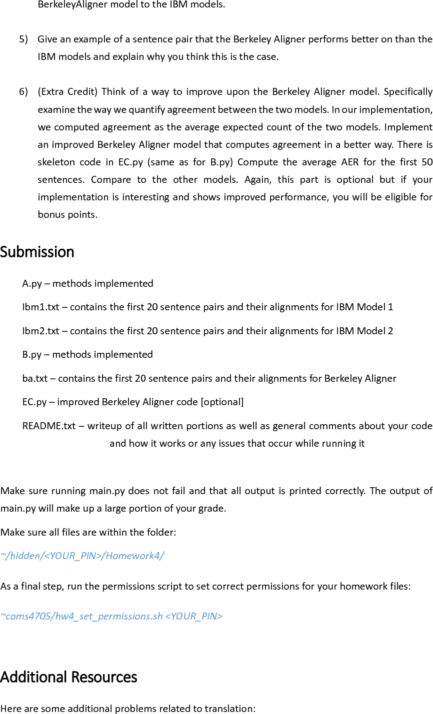 Page 9 of 9 - COMS 4705 – Natural Language Processing Spring 2015 Instructions