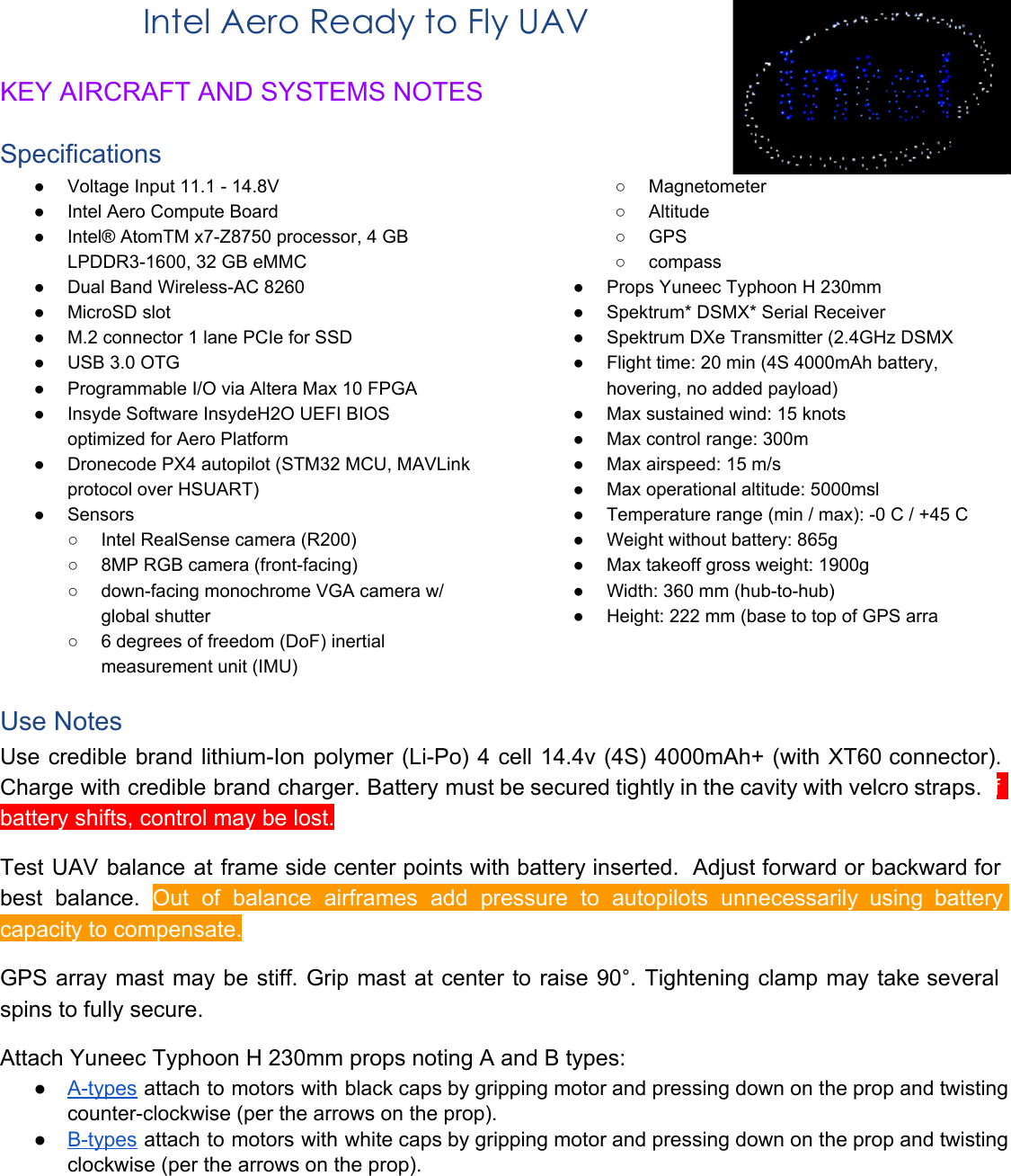Page 1 of 4 - Intel-Aero-RTF-Guide