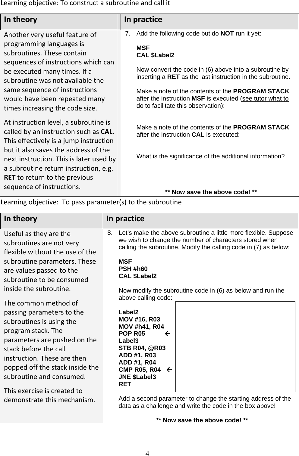 Page 4 of 4 - 1 Investigating CPU Instructions