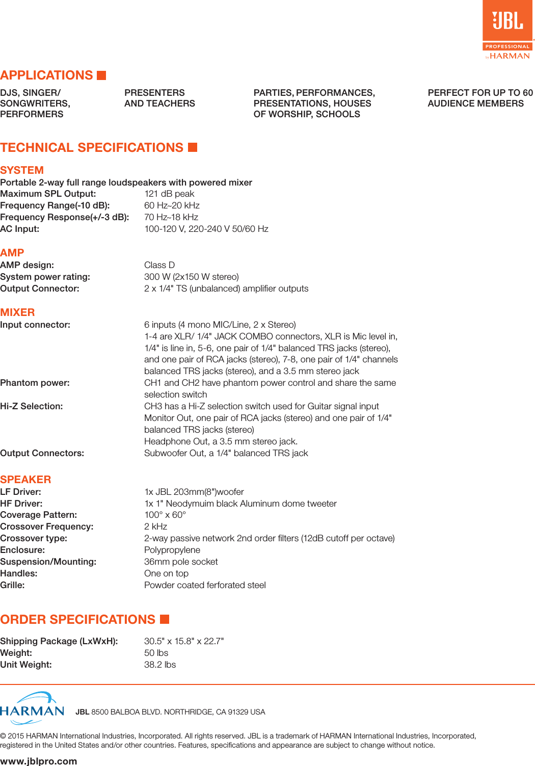 Page 2 of 2 - Jbleon208P User Manual