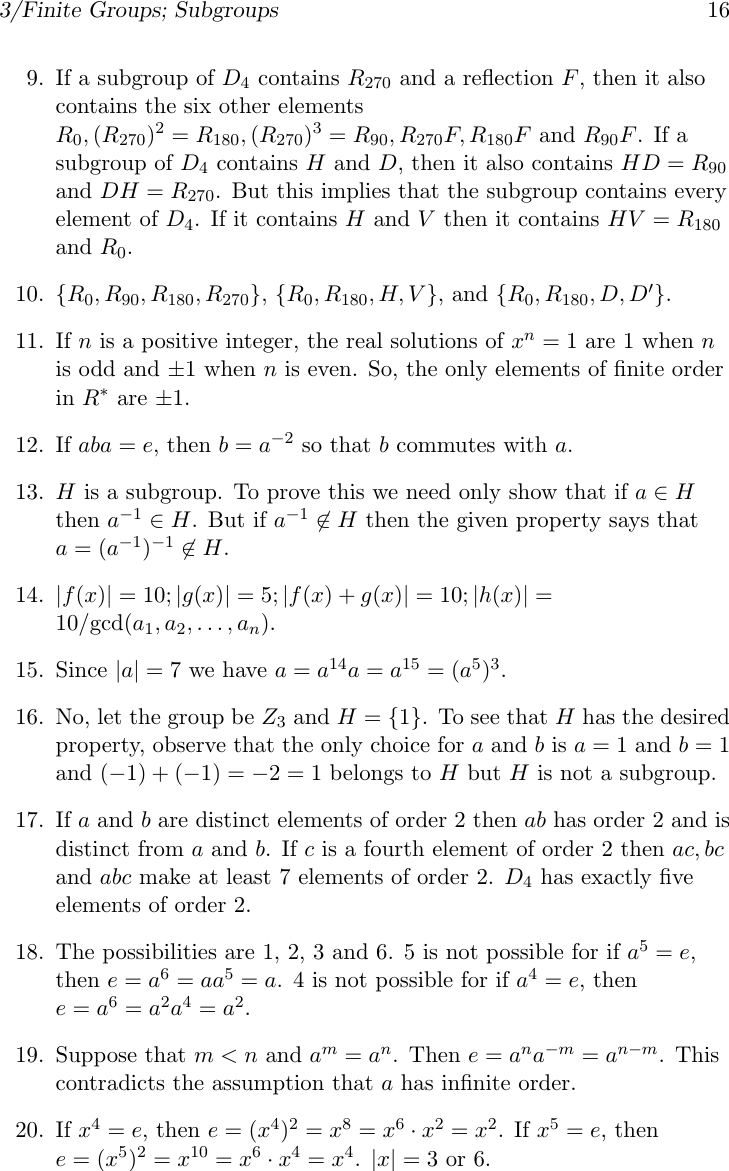 Joseph Gallian Solutions Manual To Contemporary Abstract Algebra 12