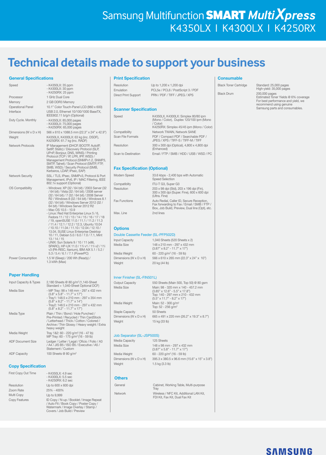 Page 7 of 8 - K4350Lx Samsung Smart MultiXpress K4350-300-250 V2 User Manual