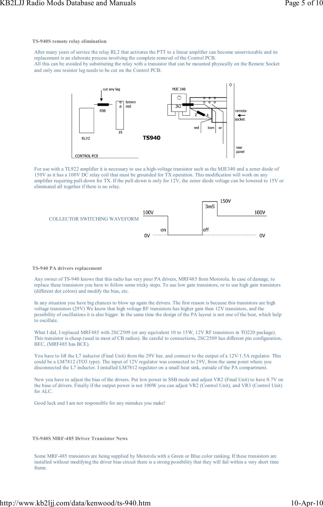 Page 5 of 10 - KENWOOD--TS-940S-MODIFS
