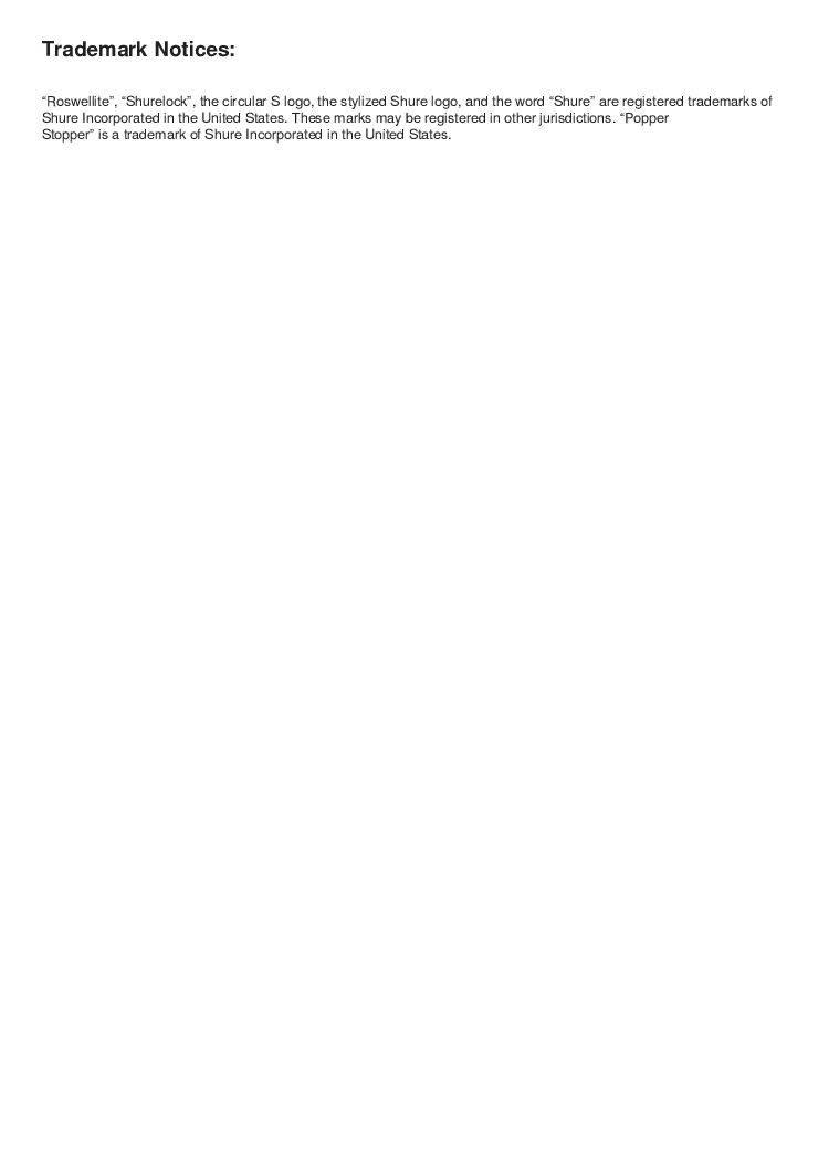 Page 9 of 10 - Shure KSM313 Dual-Voice Ribbon Microphone User Guide KSM313_guide_en-US En-US