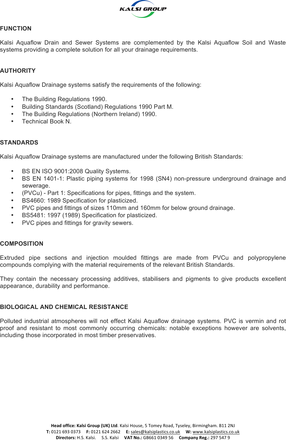 Page 1 of 2 - KALSI PLASTICS Underground Spec Sheet 210909x  210909