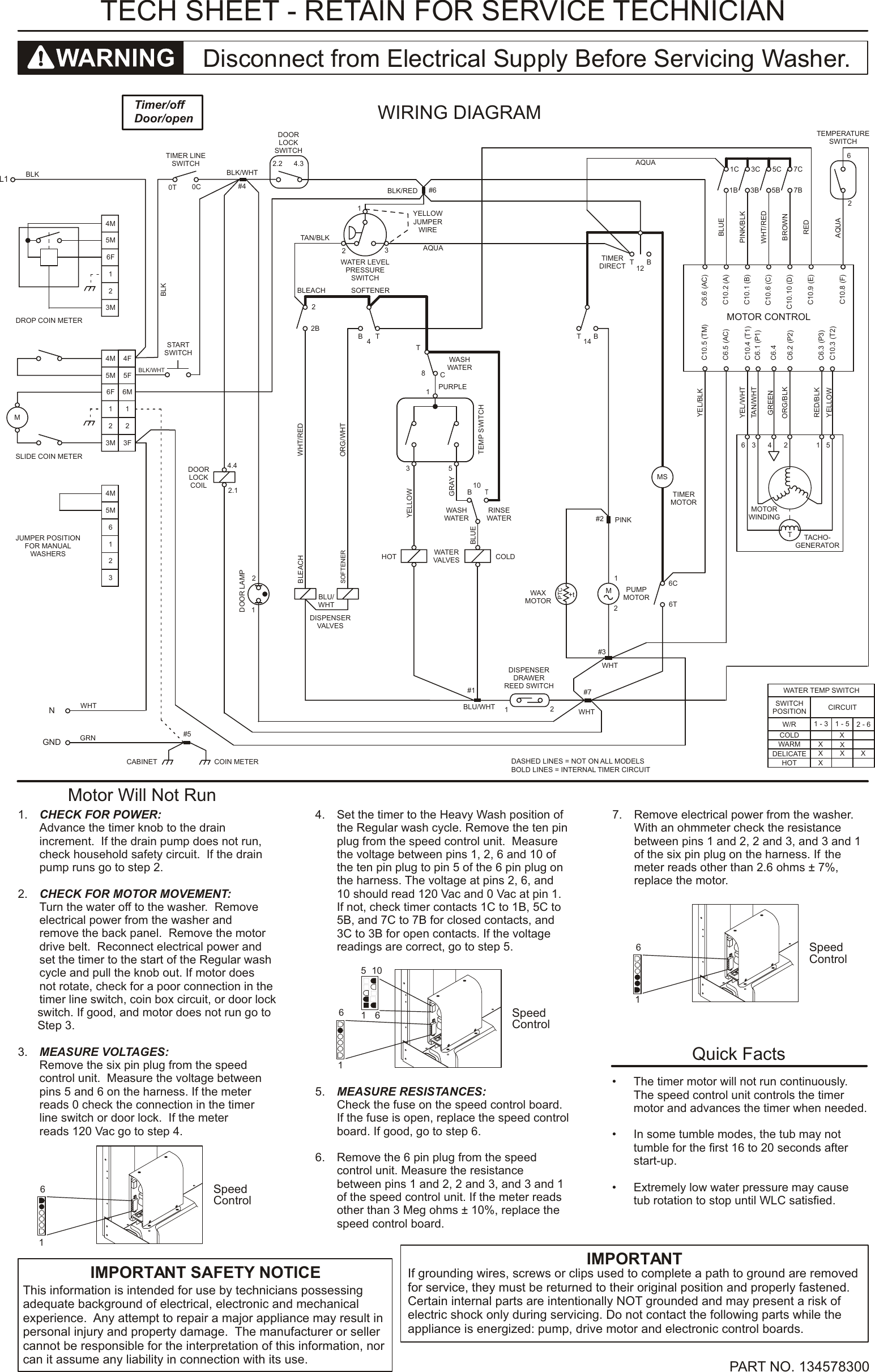Page 3 of 4 - Kenmore Front Load Washer Wiring Sheet 417.24182301