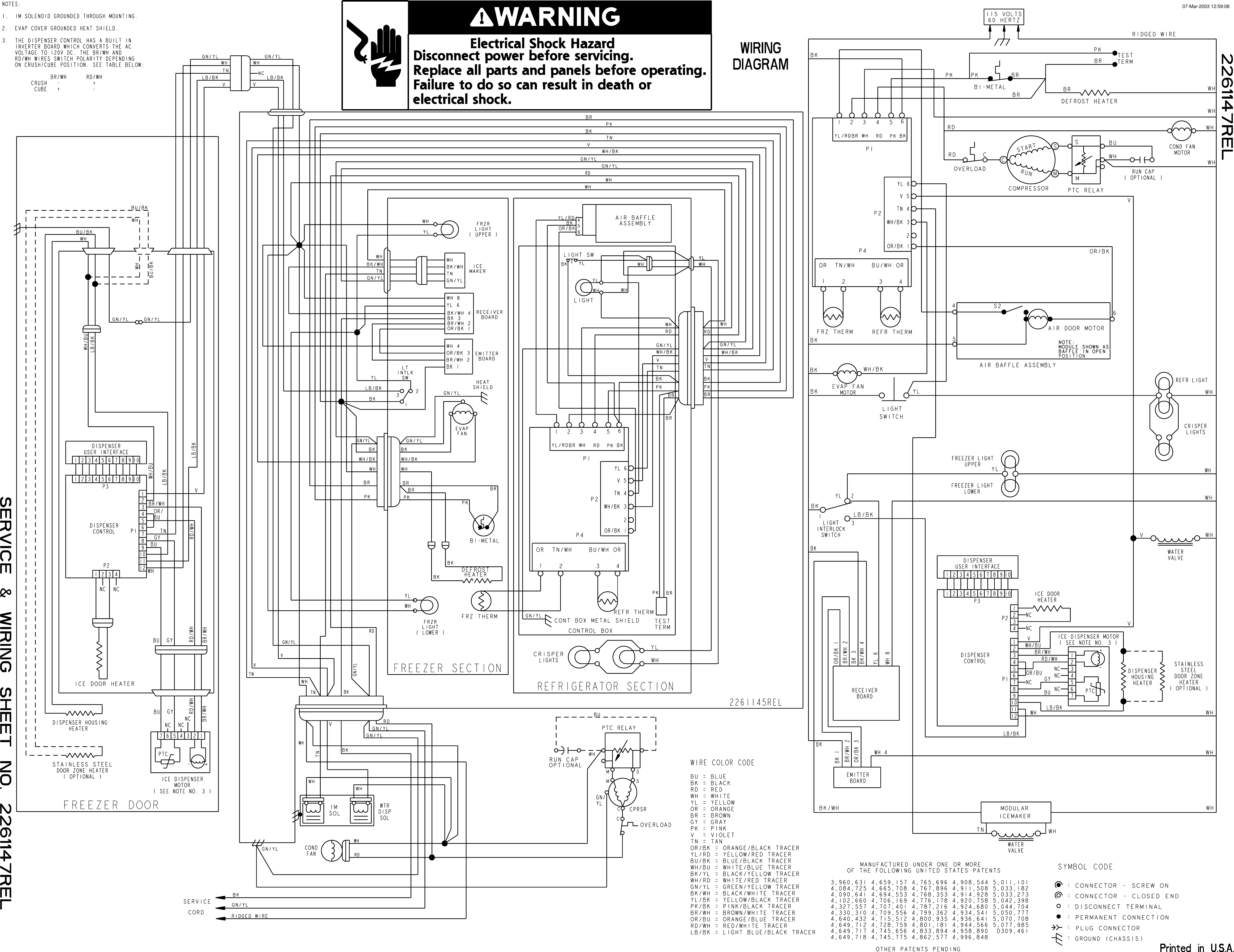 Page 2 of 2 - LIT-SERVICE AND WIRING SHEET  Kenmore Ref - 106-55522400 2261147