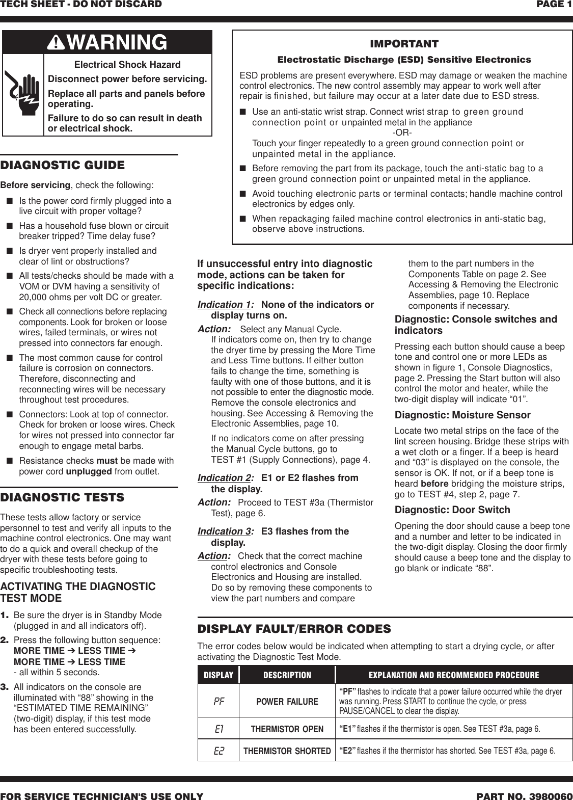 Page 1 of 12 - ZB20734_3980060.vp  Kenmore - Whirlpool Dryer Tech-Sheet 110.82832100