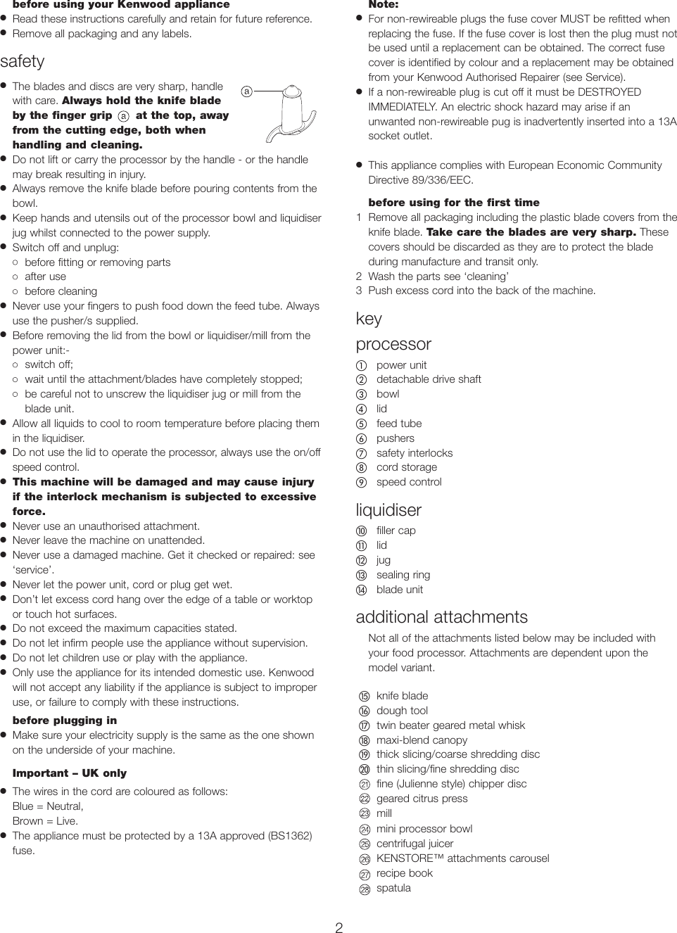 Page 3 of 11 - 57832 B5 FP730 English Only  KENWOOD FP 734